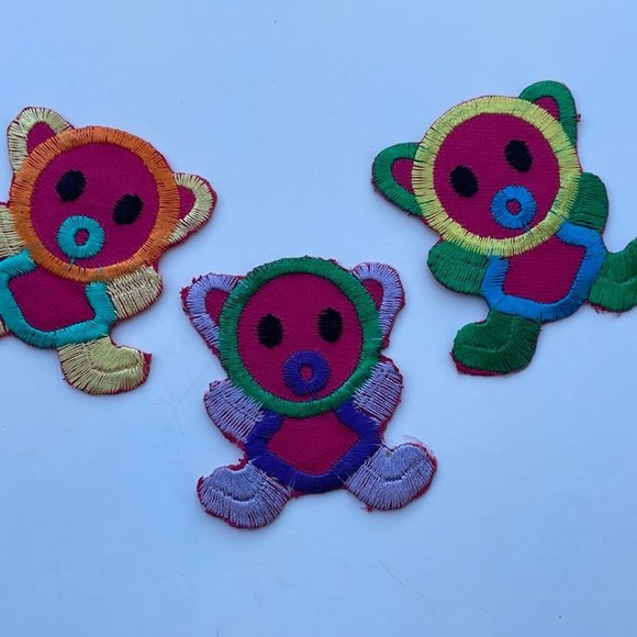 Lot of 3 Patches Multi Color Iron One Patches for craft Clothes Kids Embroidery - Picture 5 of 8